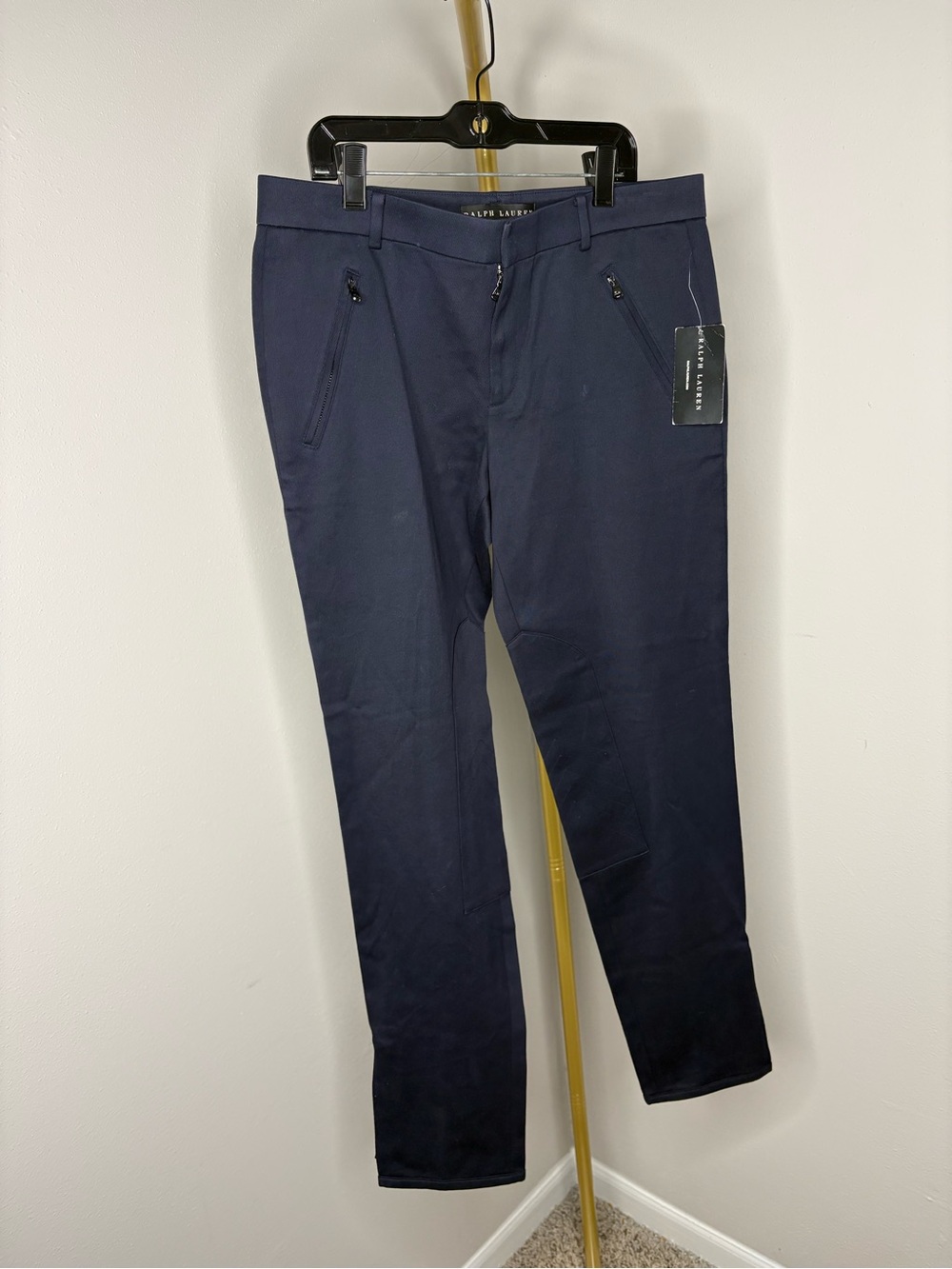Ralph Lauren Navy Stretch Chinos with Zip Pockets - Women's